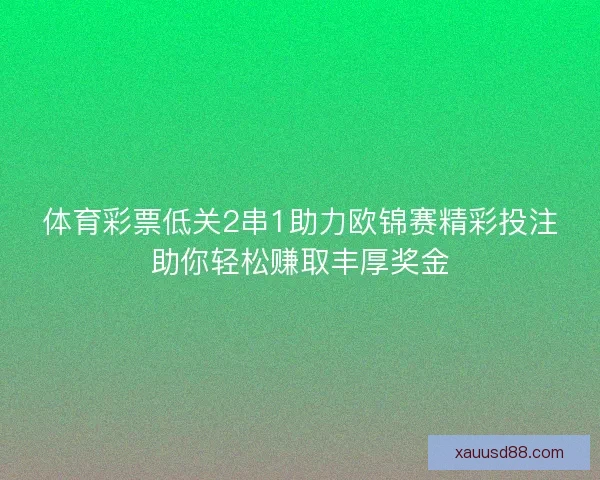 体育彩票低关2串1助力欧锦赛精彩投注助你轻松赚取丰厚奖金