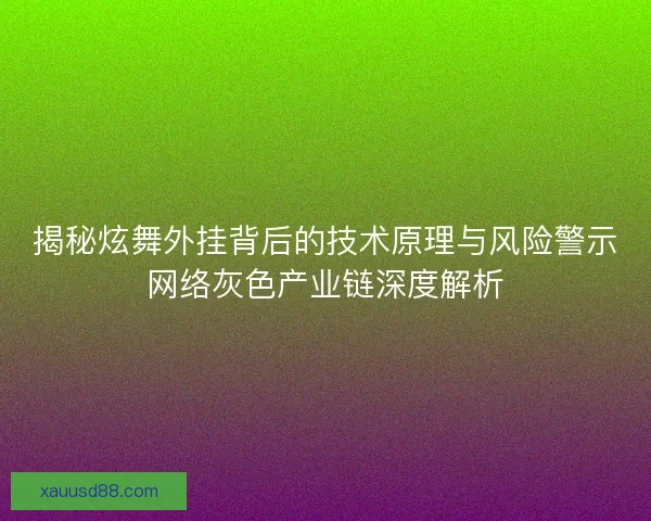 揭秘炫舞外挂背后的技术原理与风险警示网络灰色产业链深度解析